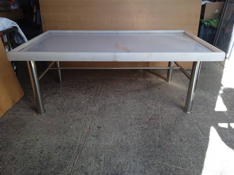 chrome metal and onyx marble coffee table, 1970s