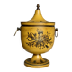 Vintage 1960s painted metal ice bucket from Italy in yellow and gold.