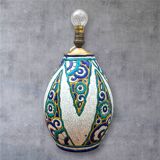 Charles Catteau vase lamp, Boch La Louvière, art deco ceramic