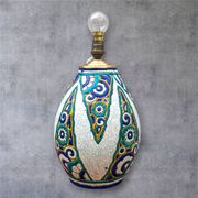 Charles Catteau vase lamp, Boch La Louvière, art deco ceramic