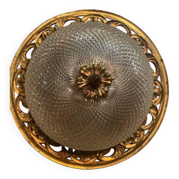 Grand plafonnier en bronze époque art nouveau