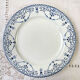 6 flat plates Terre de Fer blue red mismatched
