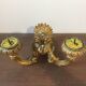 Golden wall candle holder