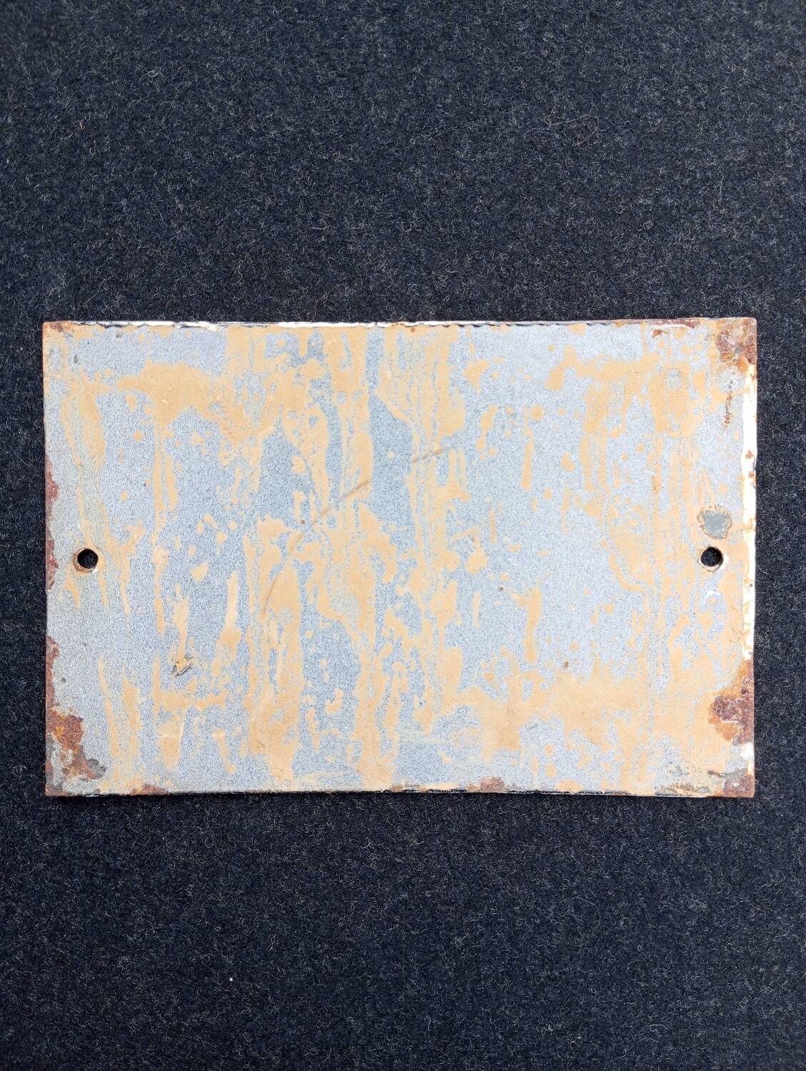 Old enameled plate
