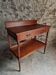 Antique mahogany console with drawer and shelf, French serving table, circa 1900.
