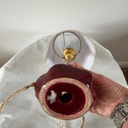 Burgundy porcelain lamp