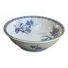 Iron earth earthenware bowl pattern with blue irises belle époque