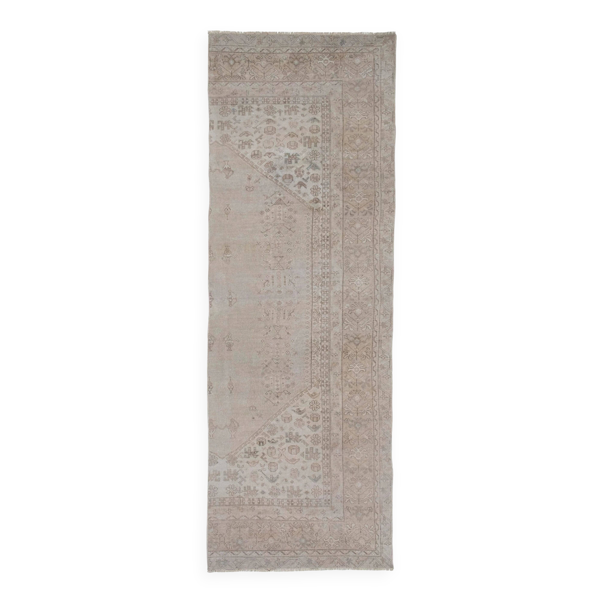Vintage Turkish hallway rug 100x285 cm