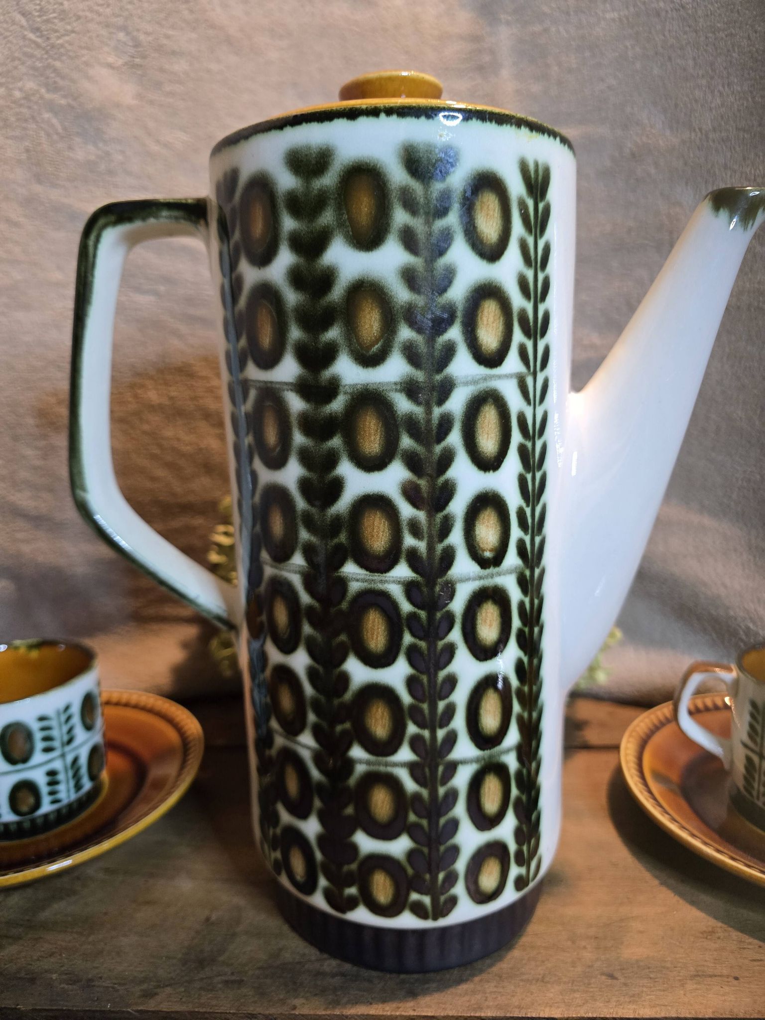 Boch la louvière – delta noix coffee service 1966 – vintage 25 pieces