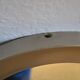 round mirror 1970s brushed stainless steel frame 43 cm