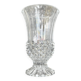 Arques crystal vase with diamond point pattern 60s 70s crystal vase
