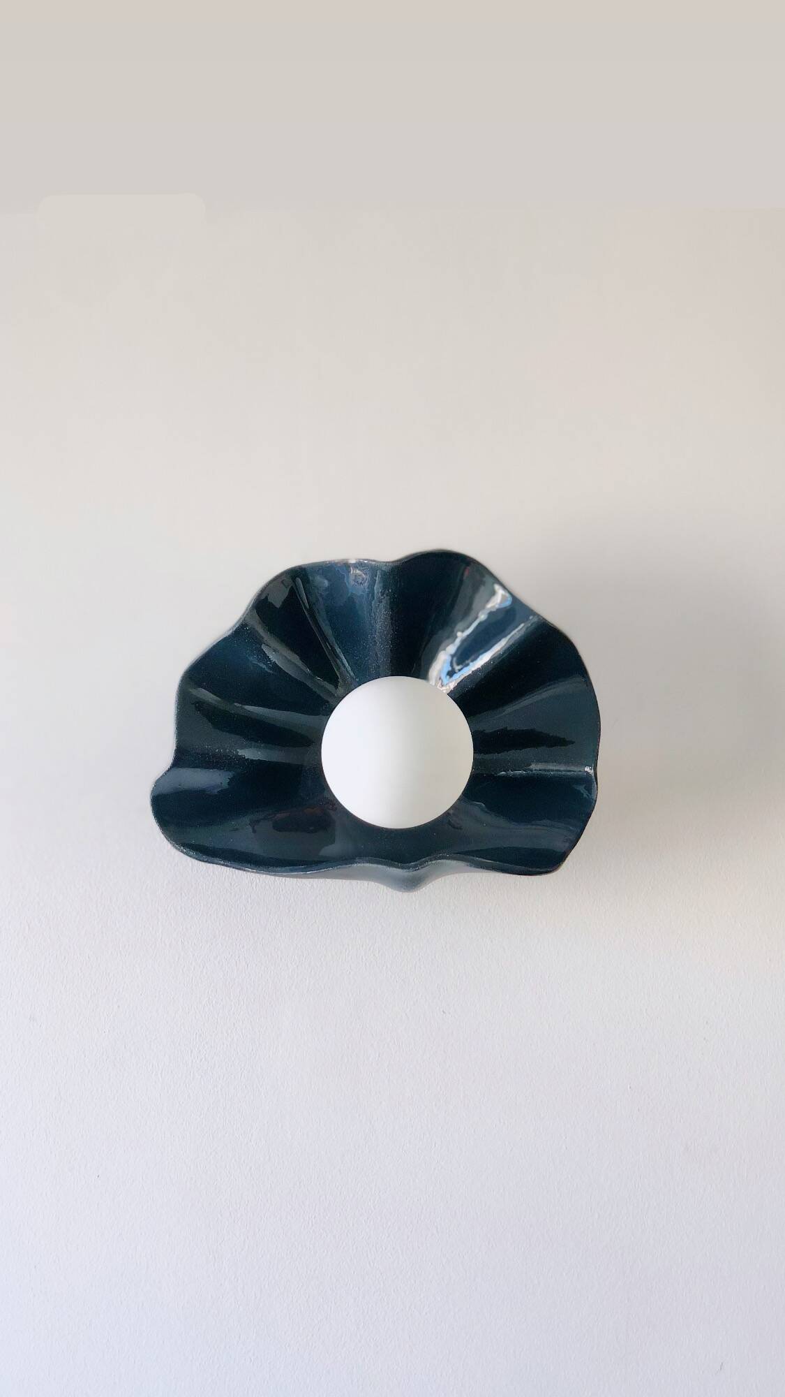 Concha Ceramic Wall Light - Coco Square - Midnight Blue