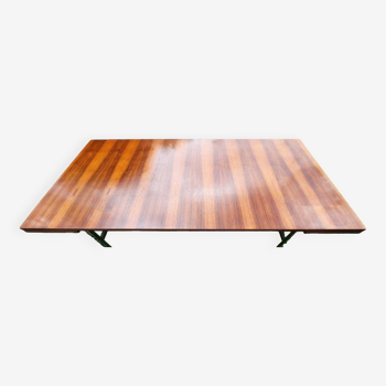 Table à rallonge extensible en chrome et bois de rose d'Alain Richard, France, années 1950