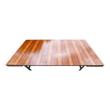 Chrome and rosewood extendable table by Alain Richard, France, 1950s