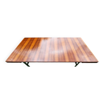 Chrome and rosewood extendable table by Alain Richard, France, 1950s