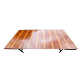 Table à rallonge extensible en chrome et bois de rose d'Alain Richard, France, années 1950