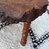 Massive elm coffee table brutalist art 1960s