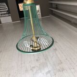 Golden and green metal chandelier, 1950s