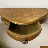 Gold wall shelf with drawer