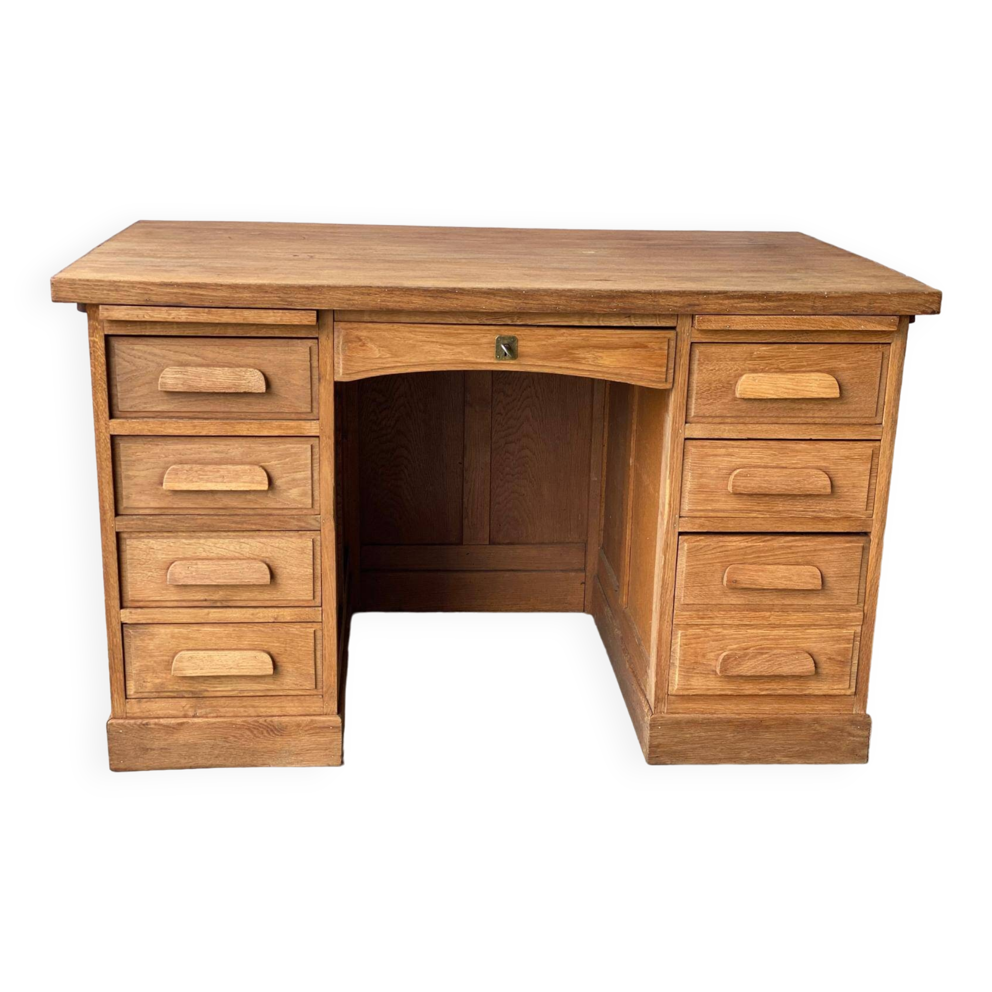 Bureau américain de maître d'école vintage des années 40 rénové