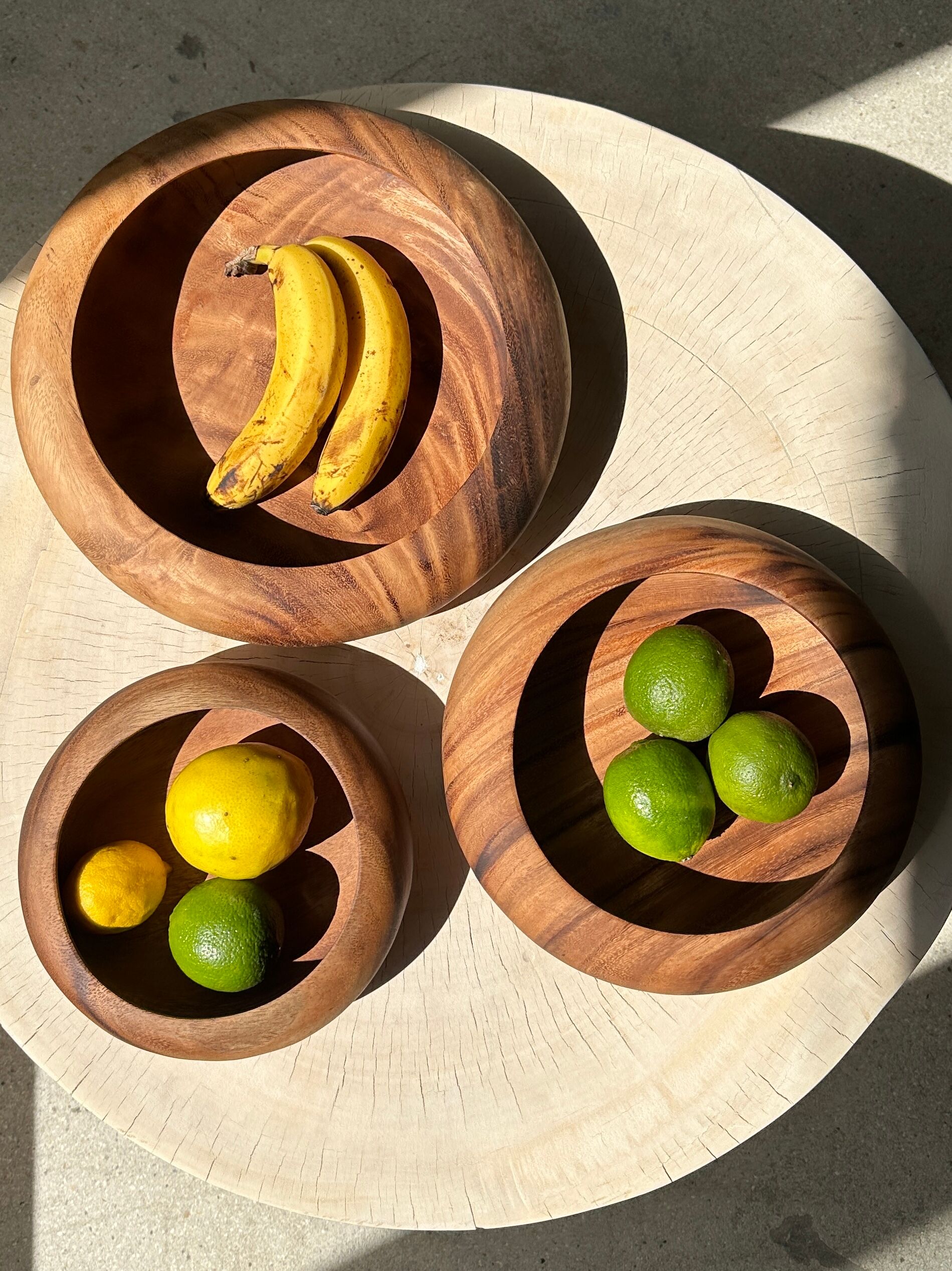 Bowl or monoxyl teak cut d:25.5