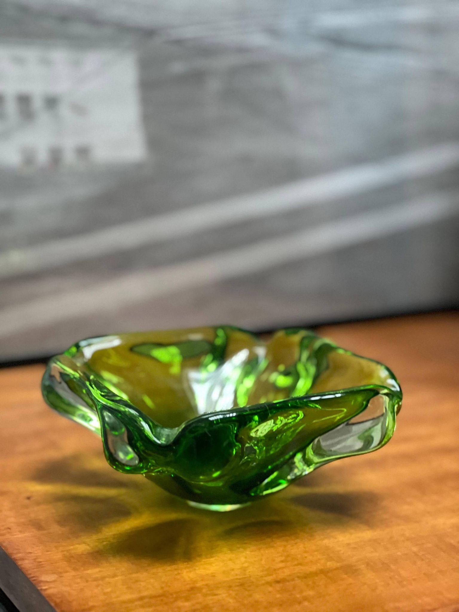 Green Murano glass , 1960's contemporary glass hand made in Italy