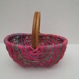 Small multi-colored wicker basket for children