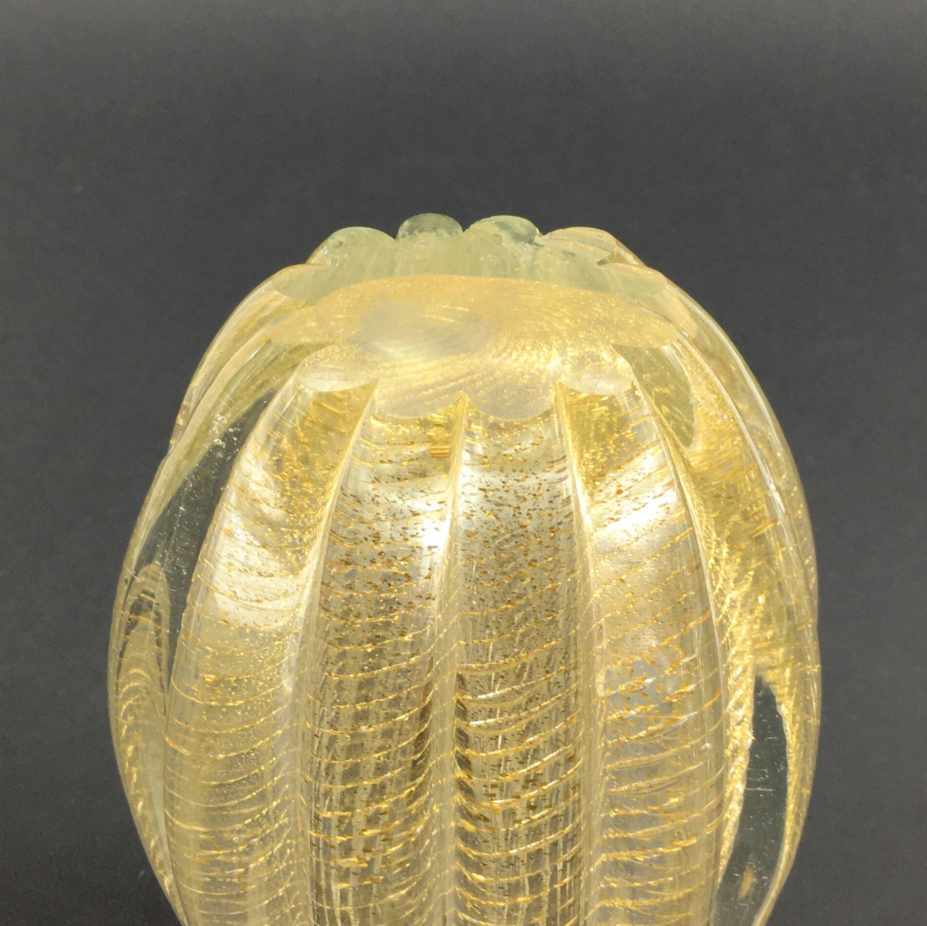 Mid Century Cordonato d'Oro Murano Glass Vase from Barovier & Toso, Italy, 1950s