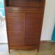 Double curtain cabinet - notary furniture - solid wood - 1970 - industrial style