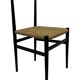 Vintage Italian rush seated chair, 1950s design minimalist