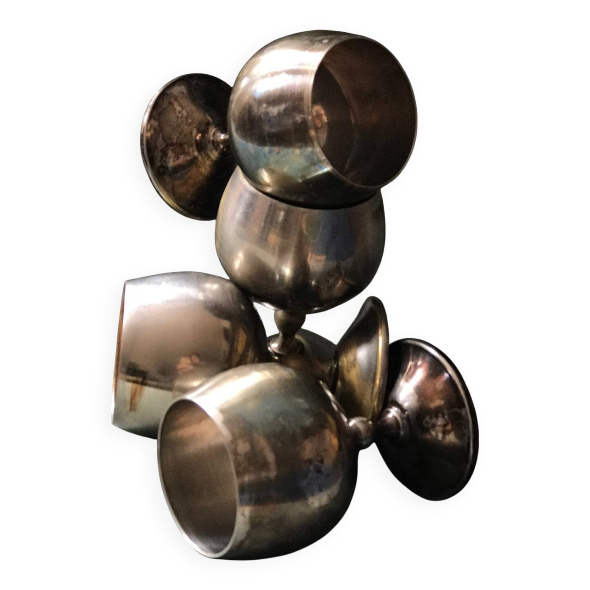 Metal stemmed glass