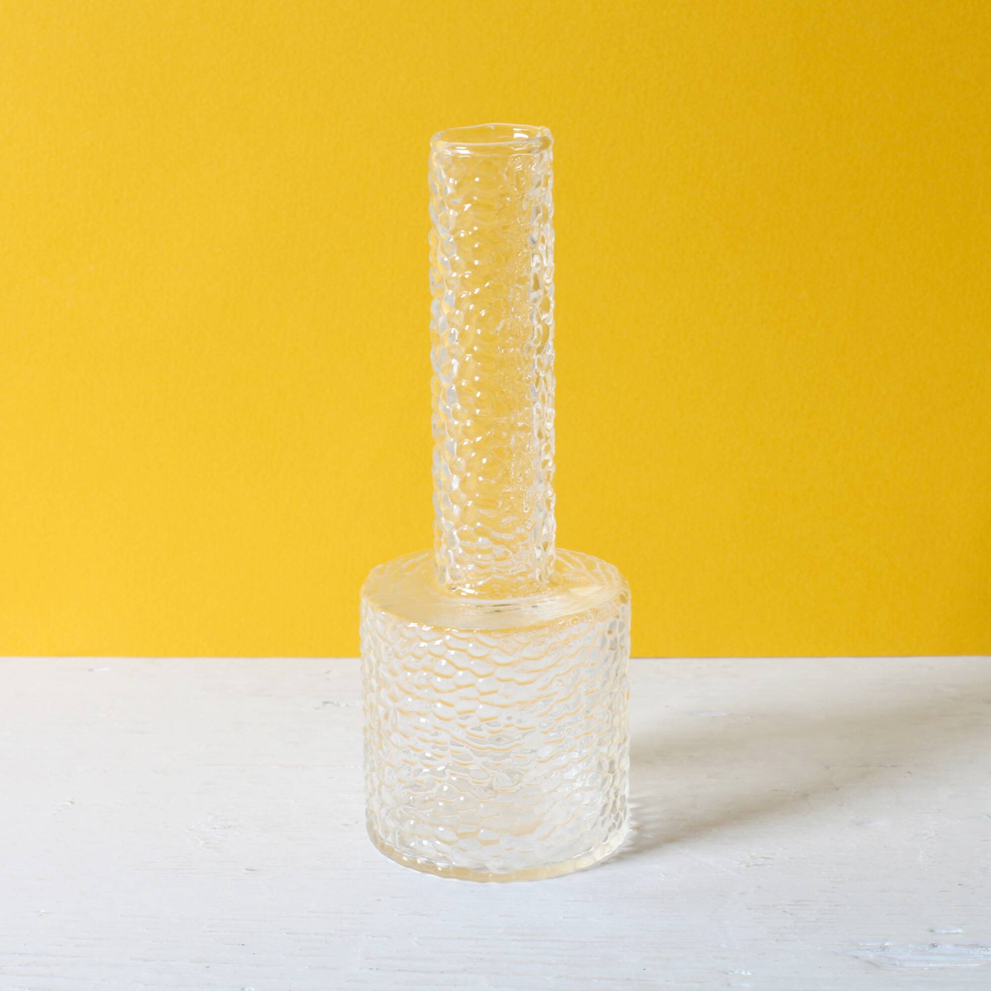 Small Vintage Clear Glass Vase / Single Flower Stylish Vase / Sweden / 2000