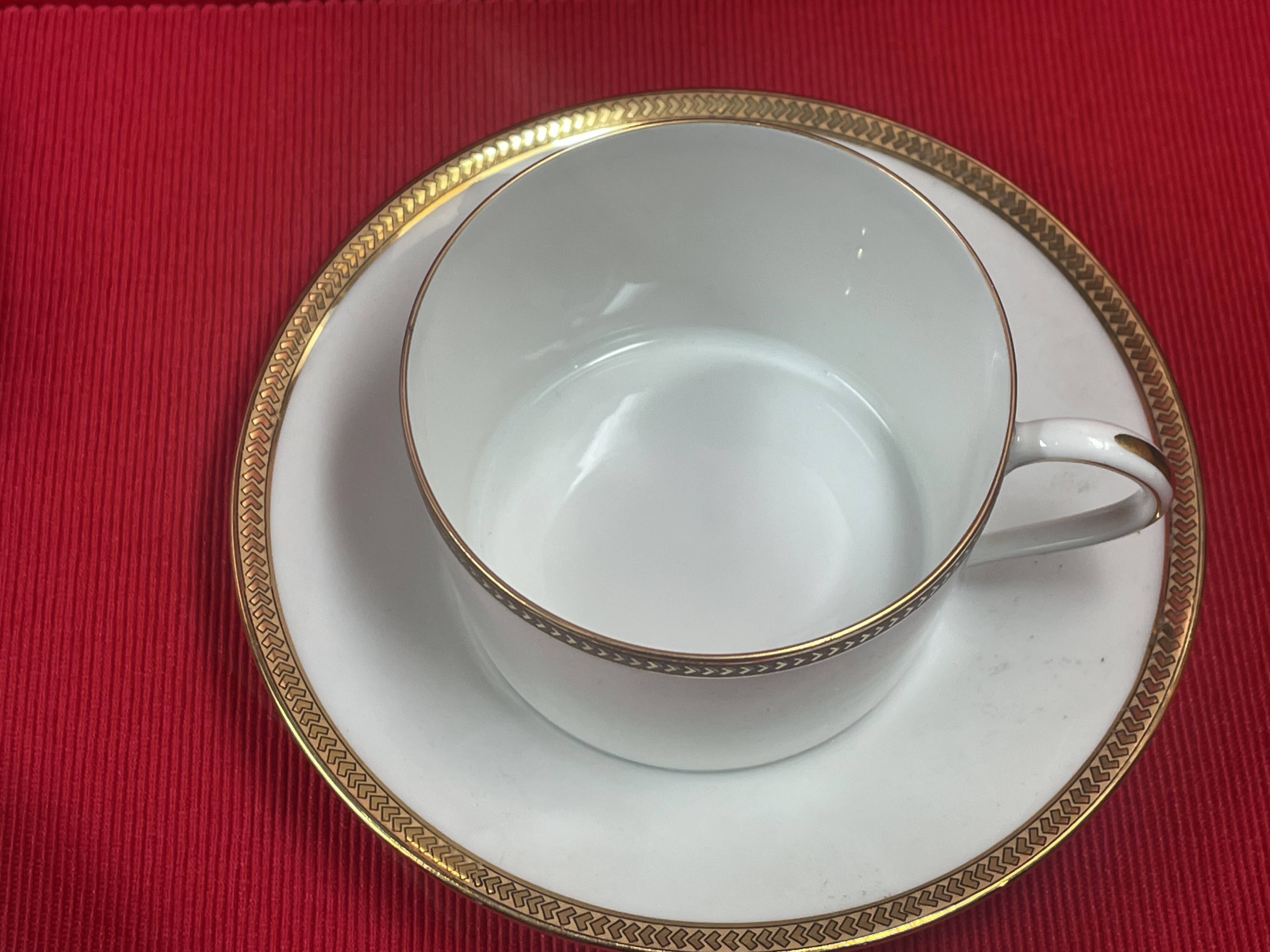 6 ch field haviland limoges porcelain coffee cups white and gold