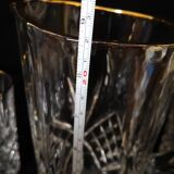 lemonade service, pitchers and glasses, in Lorraine crystal, the Grand Dukes, gold border