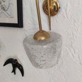 Textured glass wall light