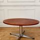 Table basse ronde bois et métal, années 70