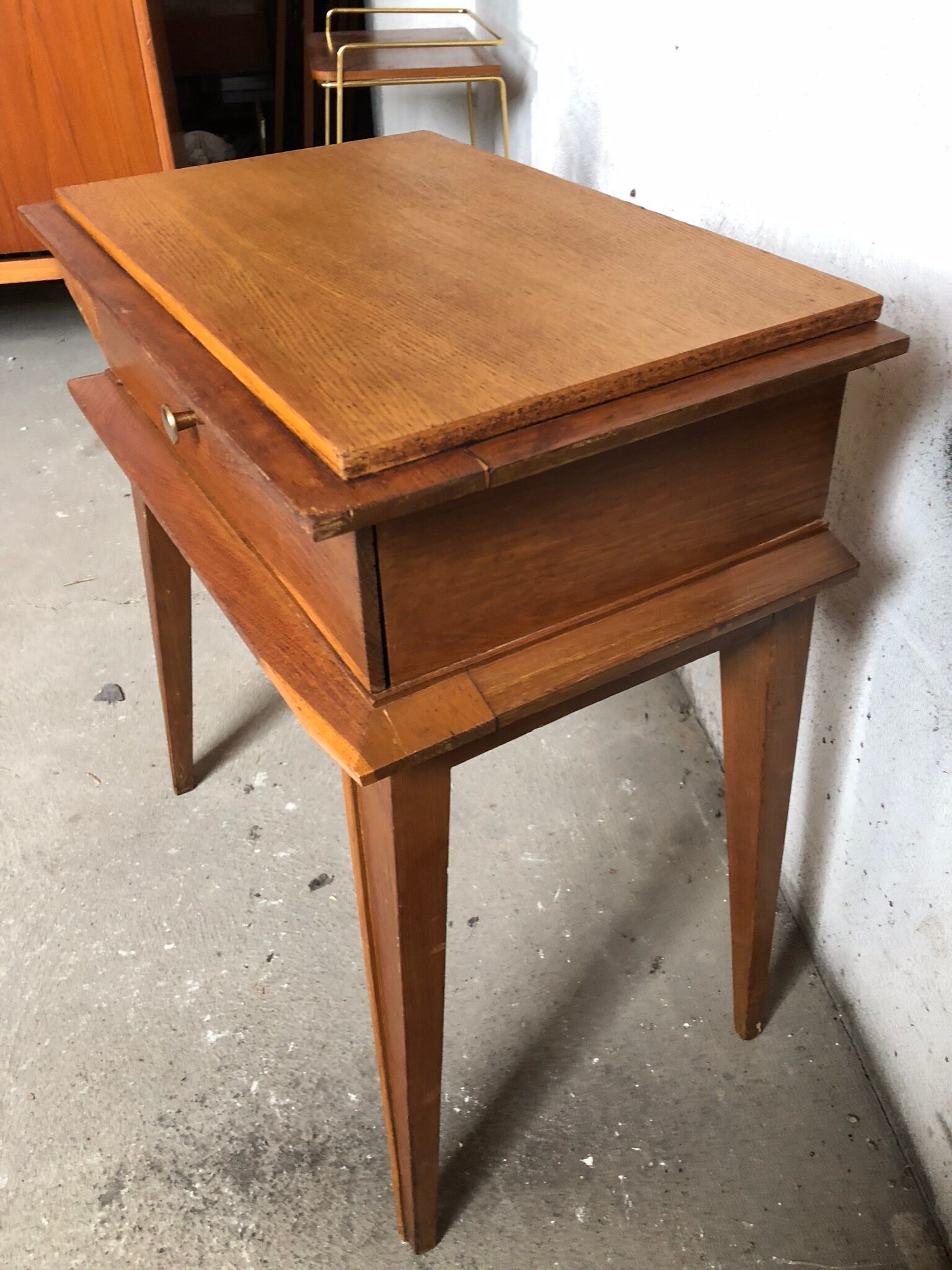 Vintage oak bedside table