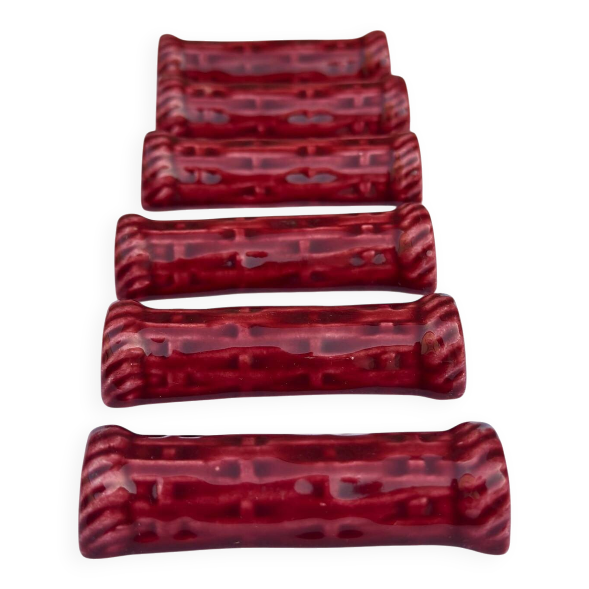 Vintage knife rest proceram aubagne – blood red ceramic