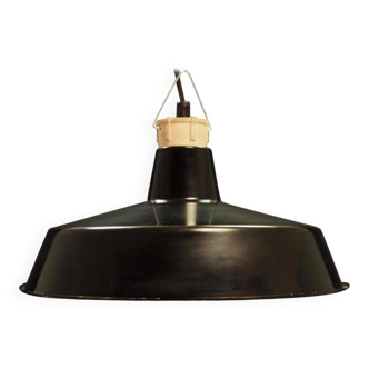 Lampe à suspension noire, design danois, années 1960, production : Danemark