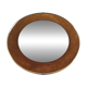 Vintage round mirror in brass and velvet