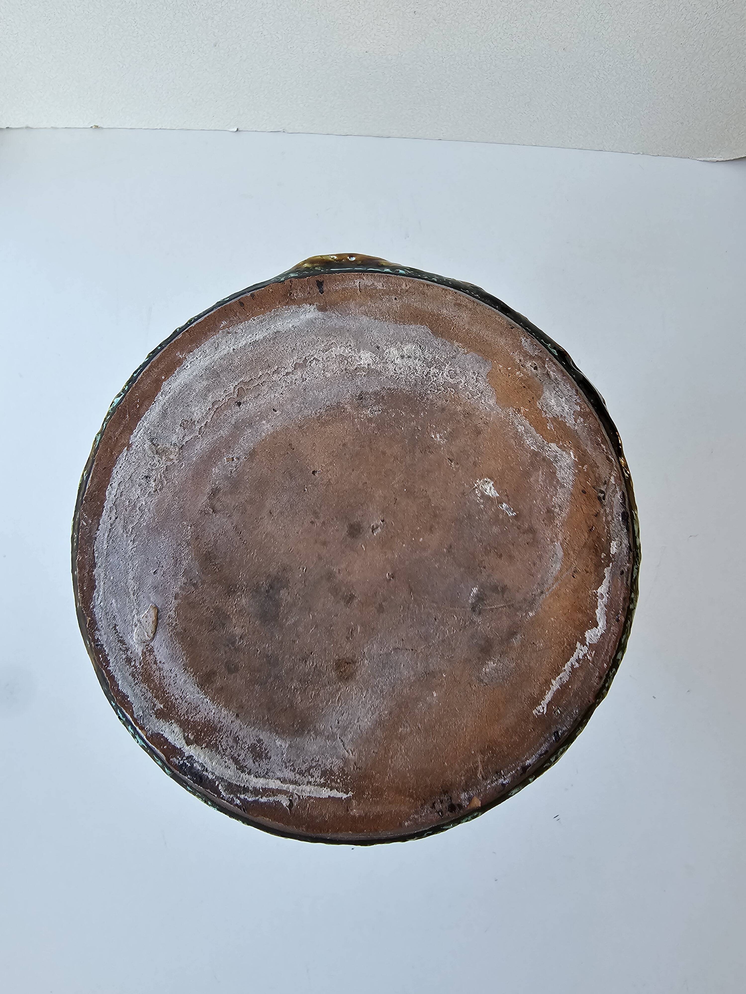 Vintage ceramic vase with honey glazes in Vallauris style, 30cm.