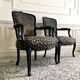 Restored Louis XV-style leopard convertible chairs