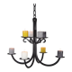 Vintage ceiling brutalist wrought iron chandelier candle holder