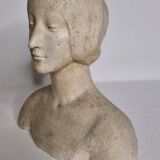 Patinated plaster bust of an unknown princess, Renaissance style after Francesco Laurana, 23 cm