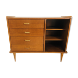 Scandinavian style dresser with 4 drawers and storage, circa 60
