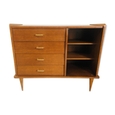 Scandinavian style dresser with 4 drawers and storage, circa 60