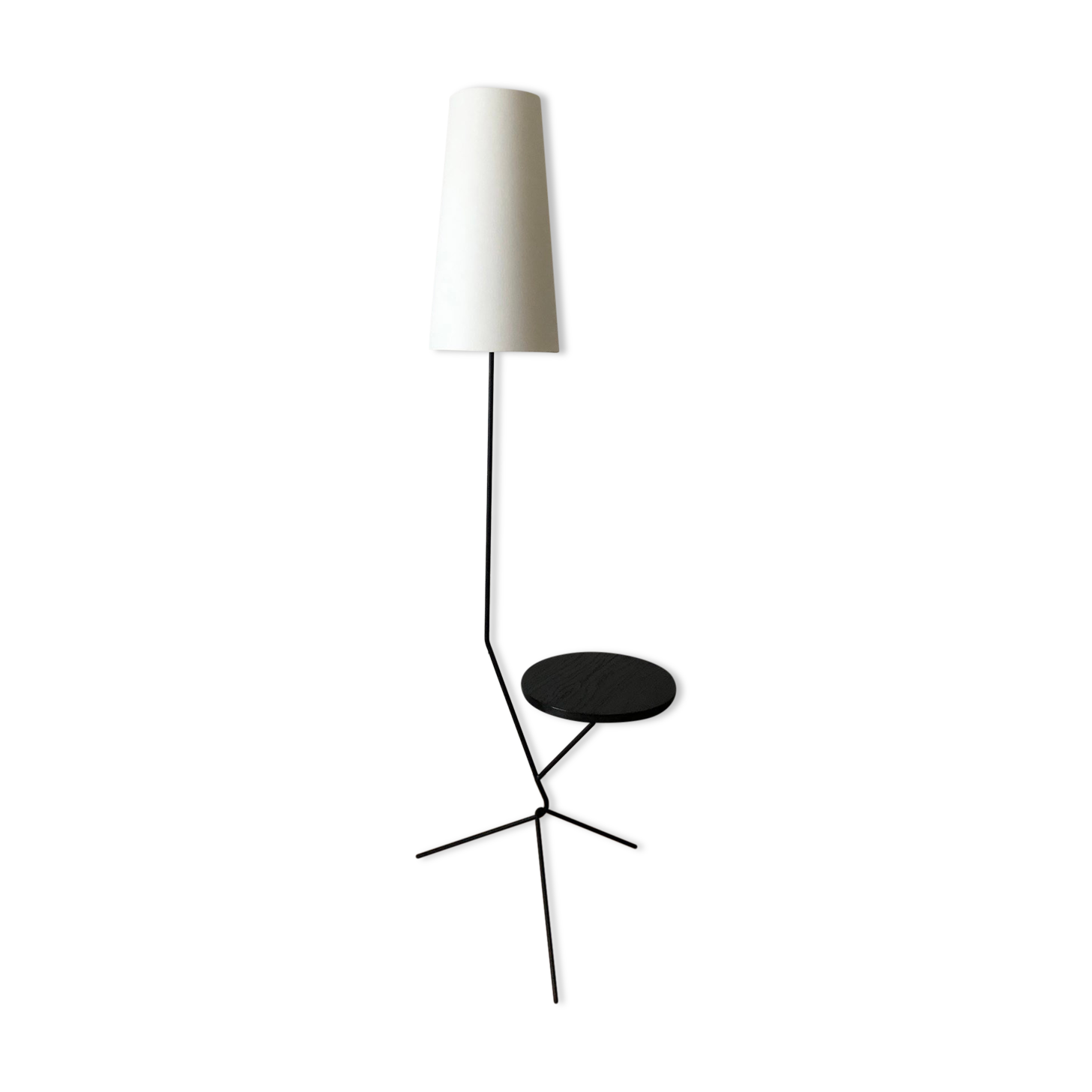Tripod floor lamp with side table 1960