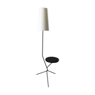 Tripod floor lamp with side table 1960