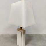 Italian vintage travertine table lamp 1970