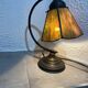 Art Deco table lamp with a glass paste shade